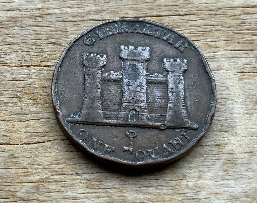 1842 Gibraltar 1 Quart coin C306